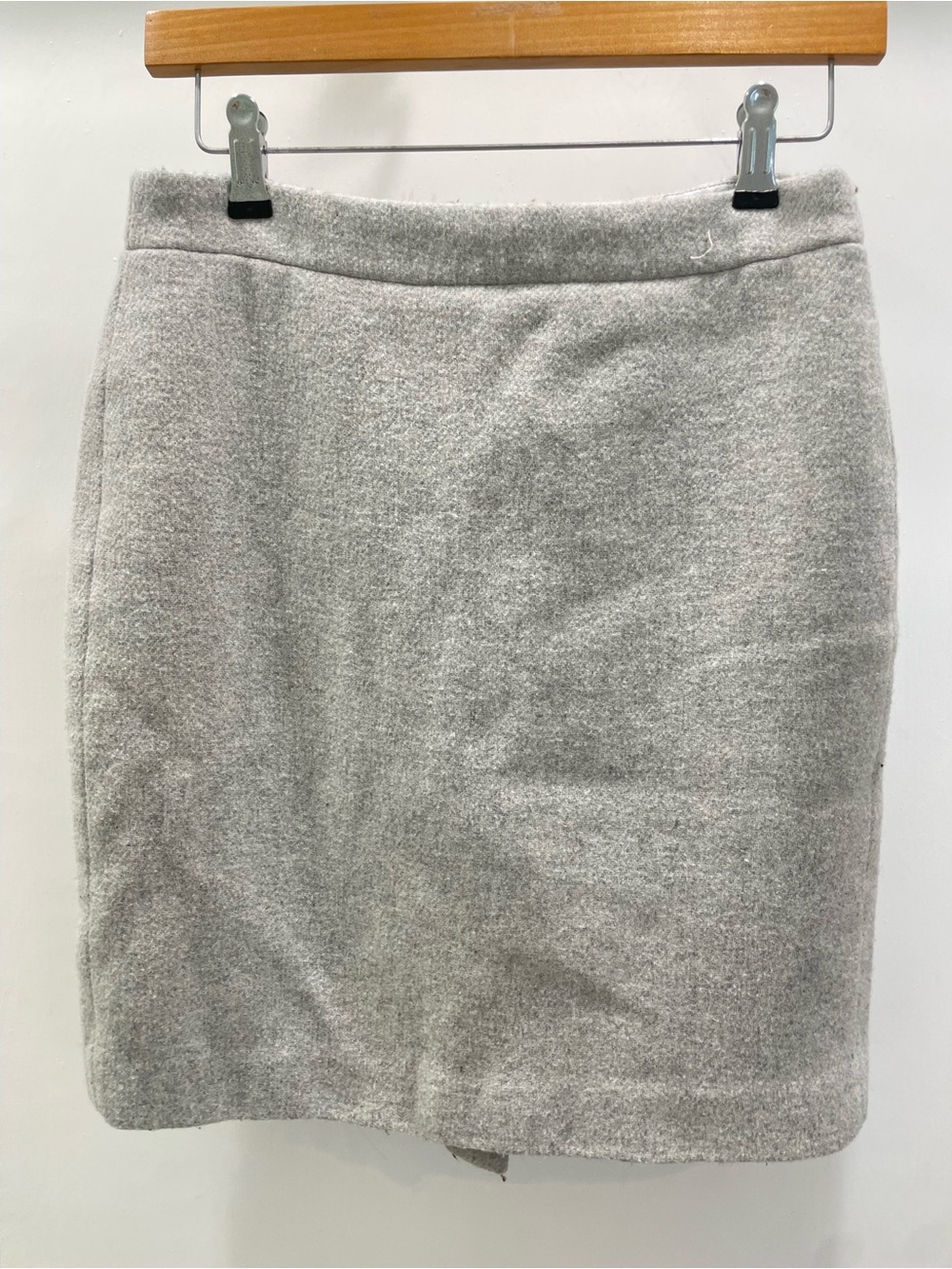 J. Crew Light Grey Wool Pencil Skirt